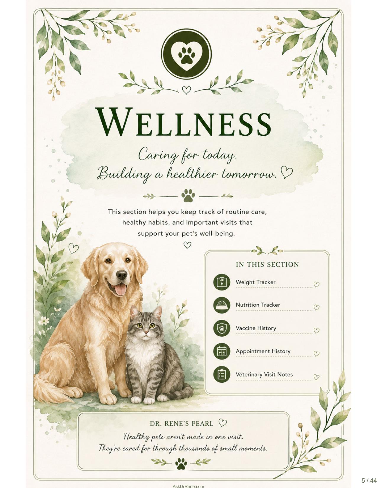 Wellness journal page preview